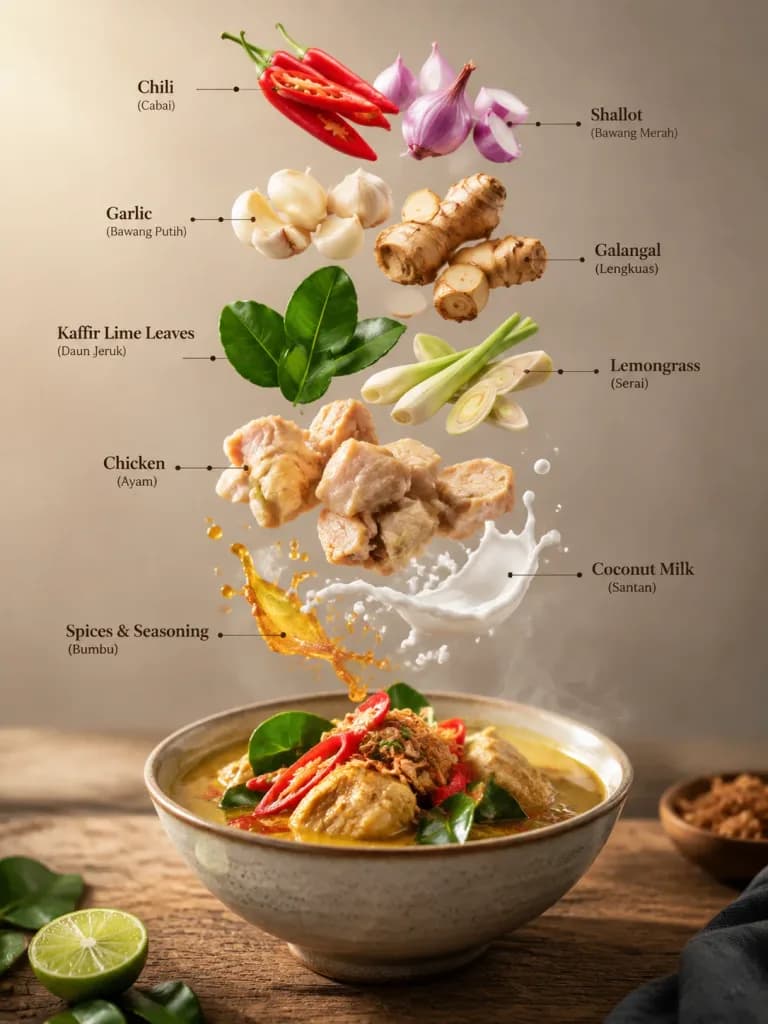 Floating Ingredients Food Infographic Poster