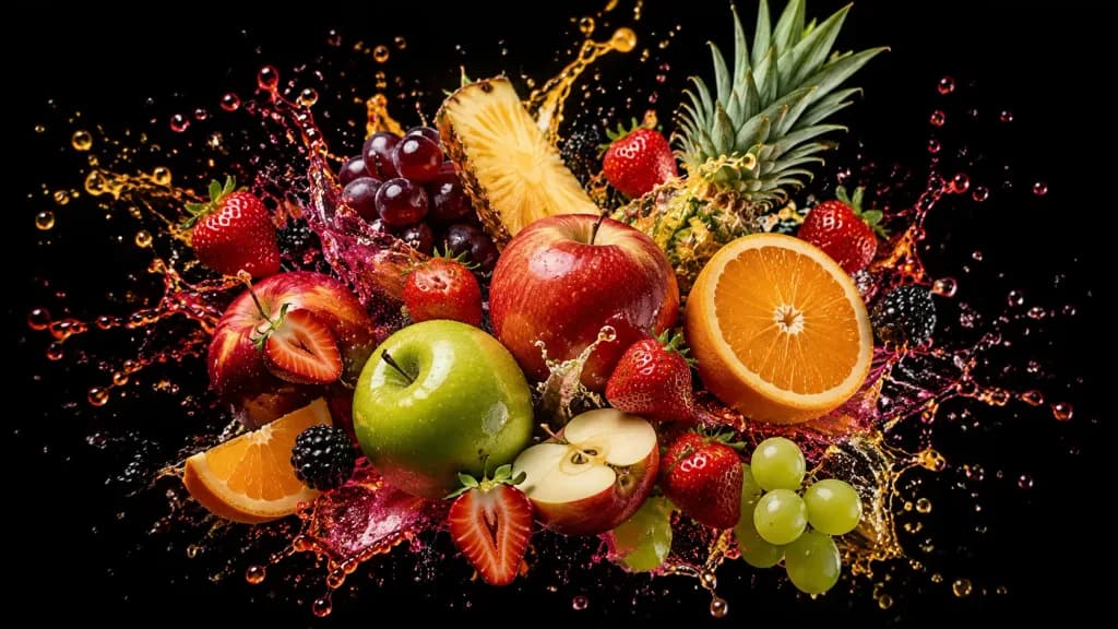 Exploding Fresh Fruit Splash Photography