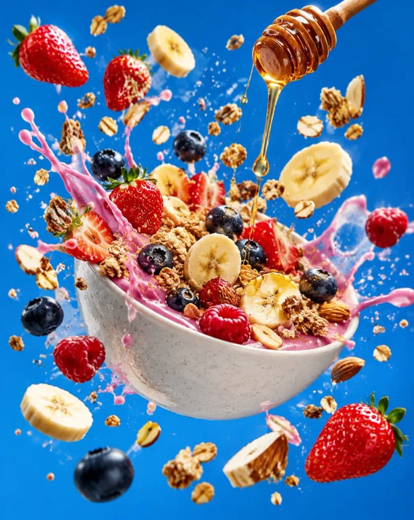 Exploding Smoothie Bowl Food Photography