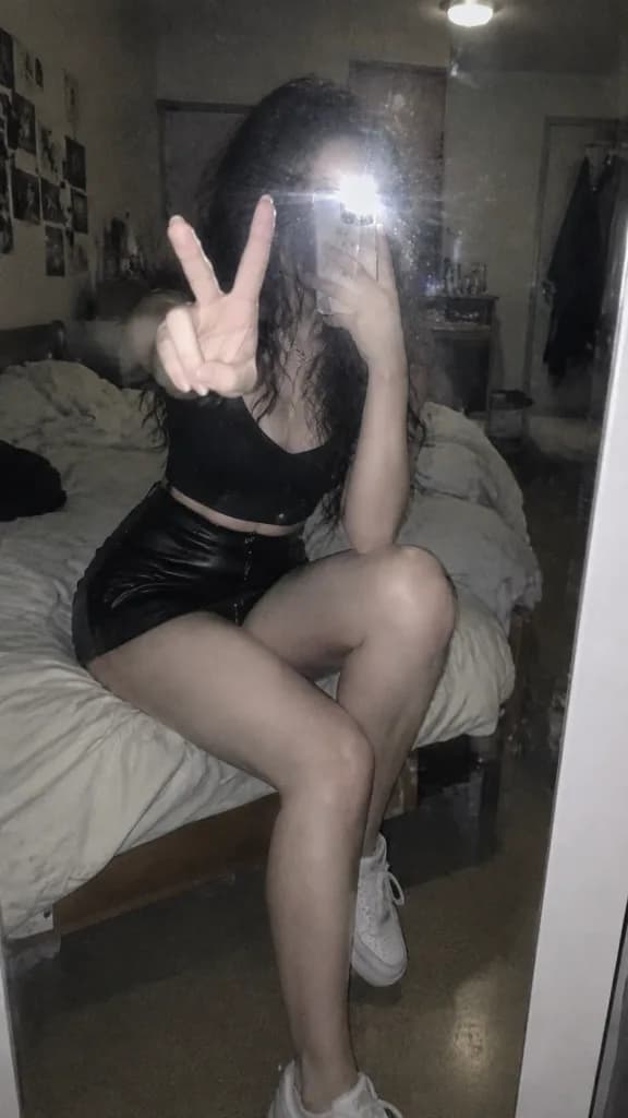 Gritty Late-Night Dorm Mirror Selfie