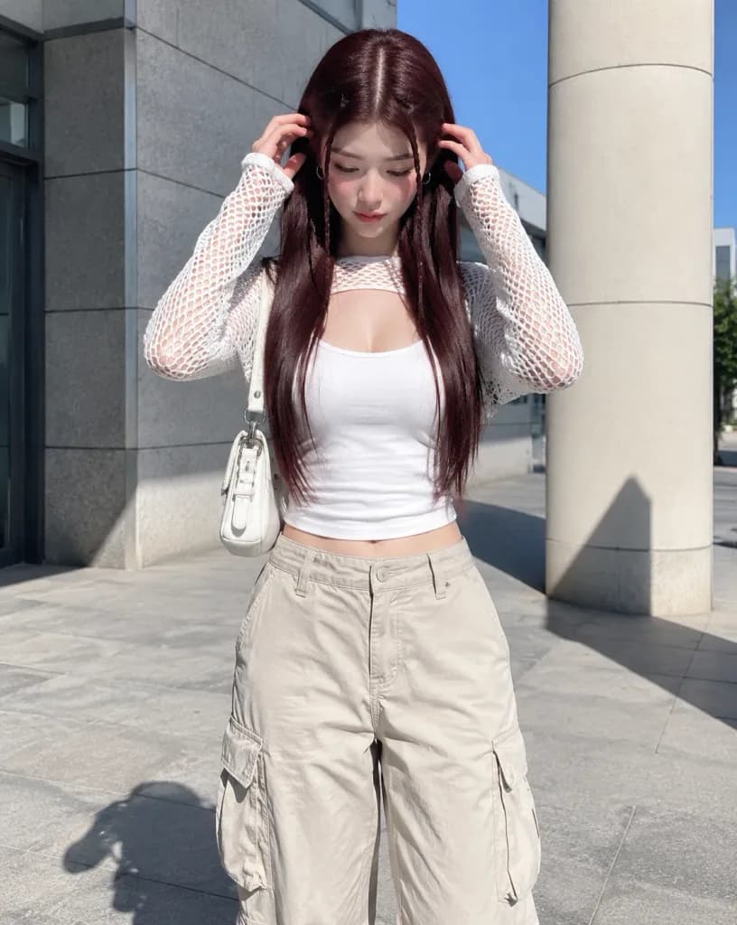 어반 스트리트웨어 브레이드 헤어 인물 사진