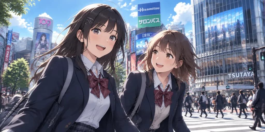 Two High School Girls in Shibuya