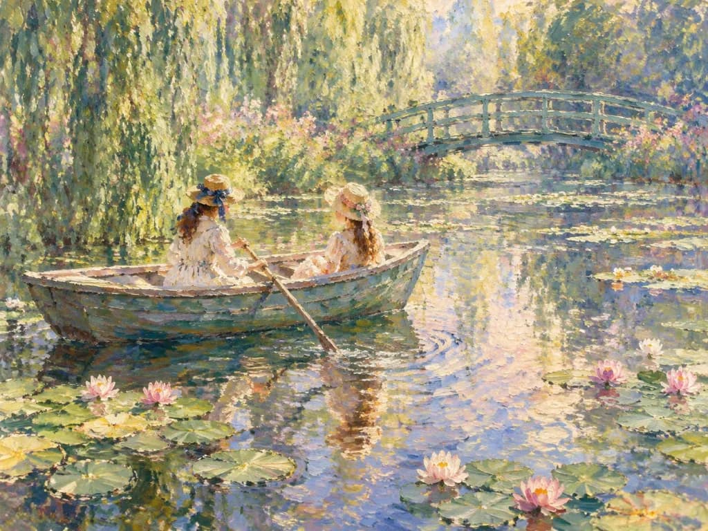 Giro in barca e ninfee in stile Monet