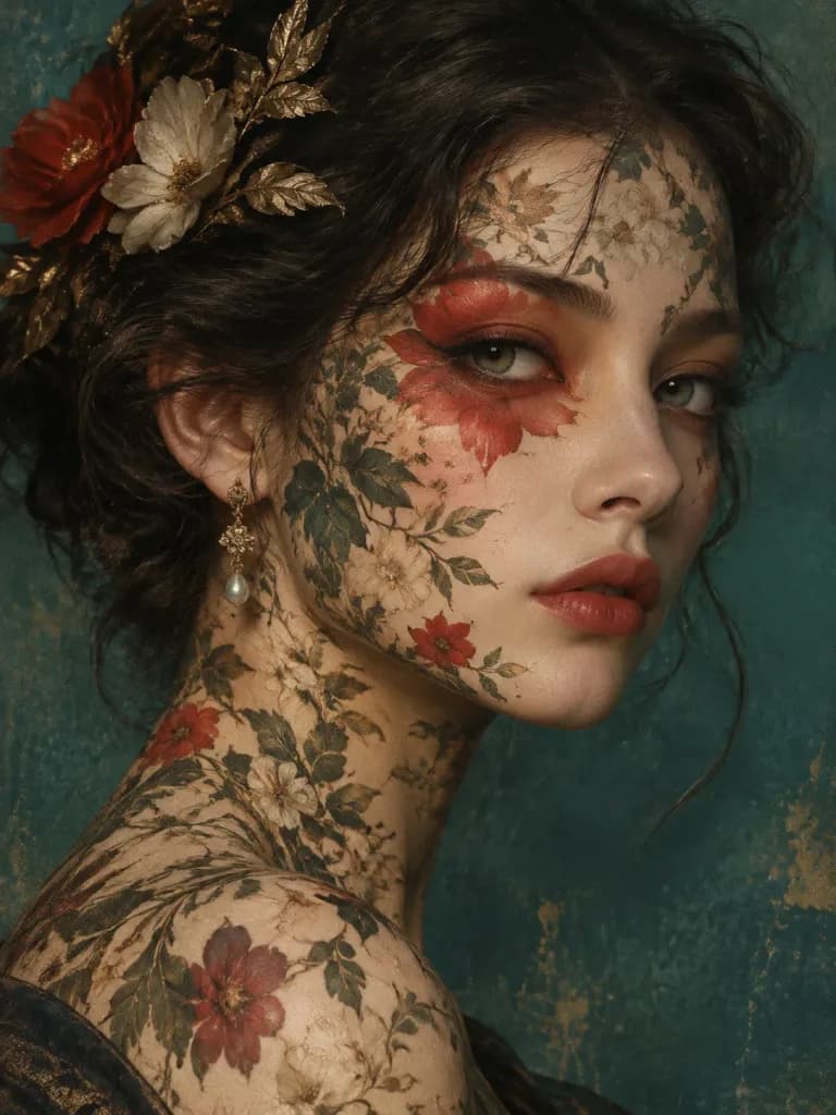 Botanical Floral Woman Fine Art Portrait