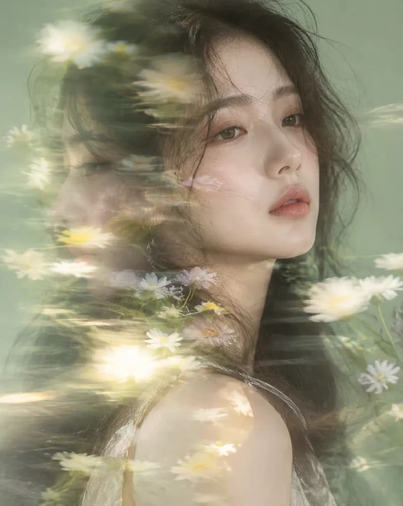 Dreamy Double Exposure Fine Art Portrait