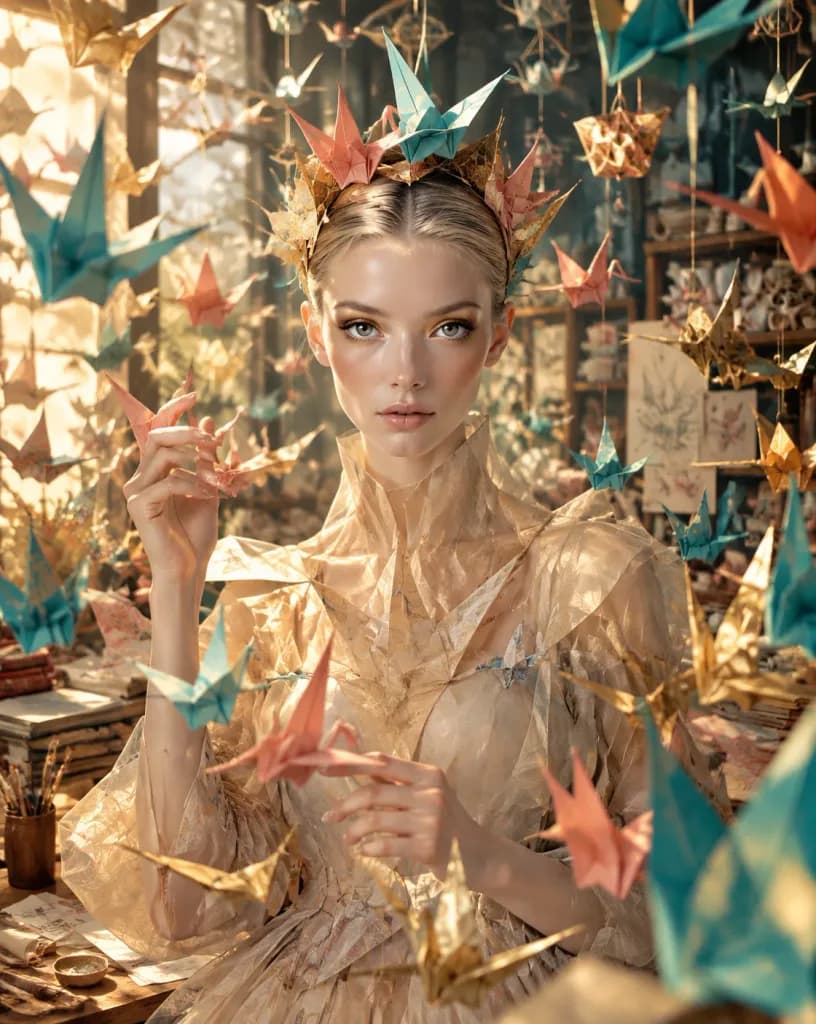 Origami Workshop Editorial Fashion Portrait