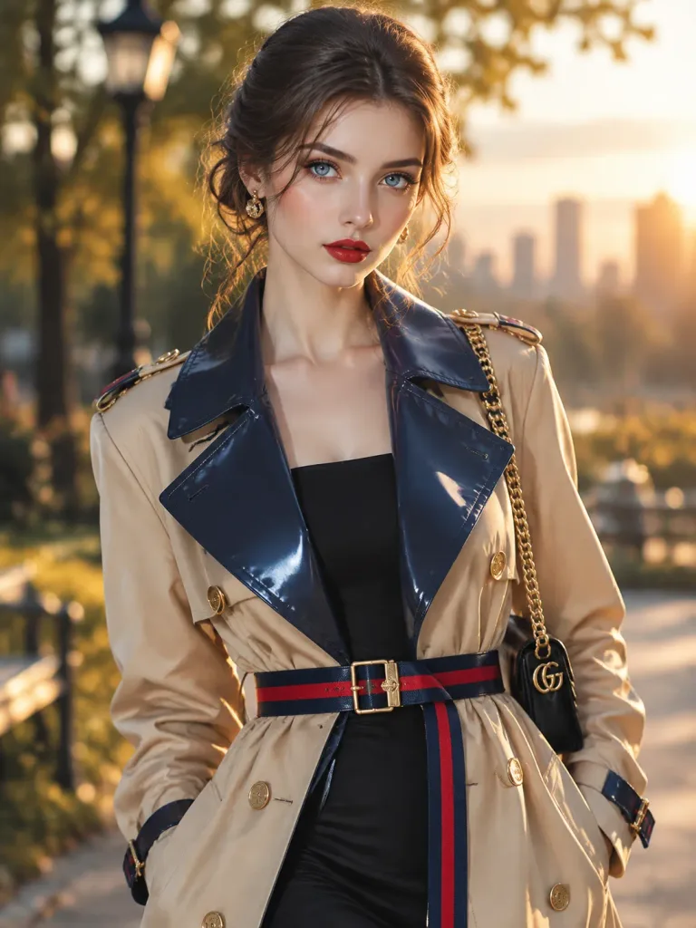 Editorial Luxury Trench Coat Fashion Portrait