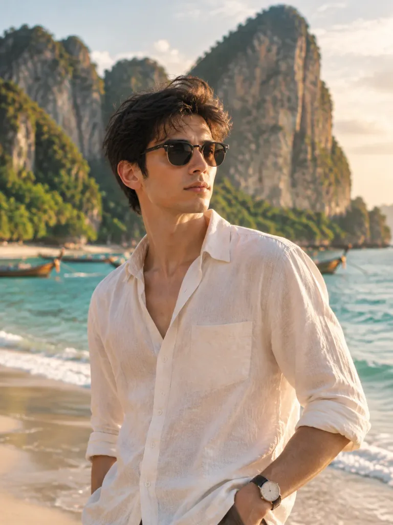 Travel Editorial Golden Hour Beach Portrait