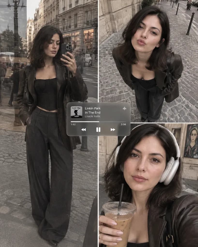 Street Fashion Collage with Music Player