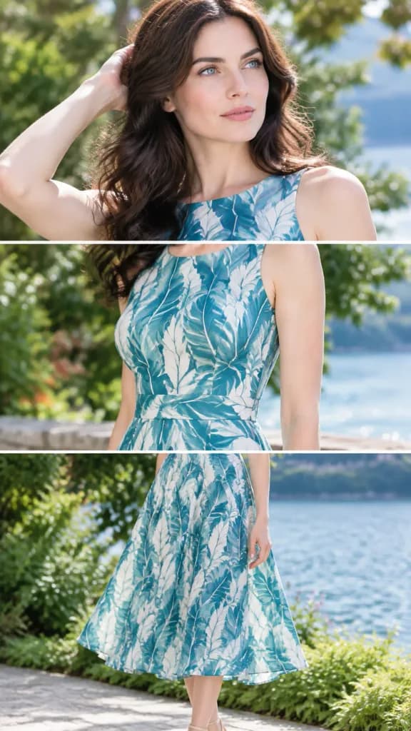 Three-Panel Triptych Celebrity Summer Fashion Portrait
