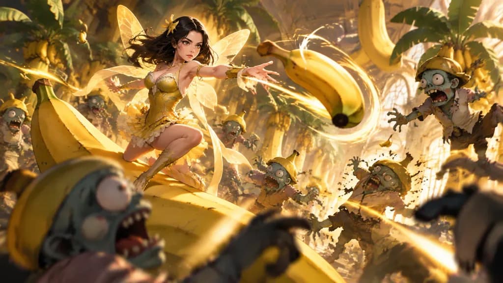 Anime Banana Fairy Zombie Battle