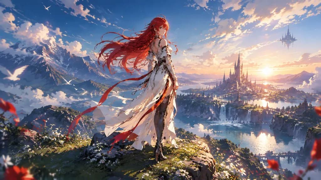 Cinematic Illustrated Figure Poster on a Hill
