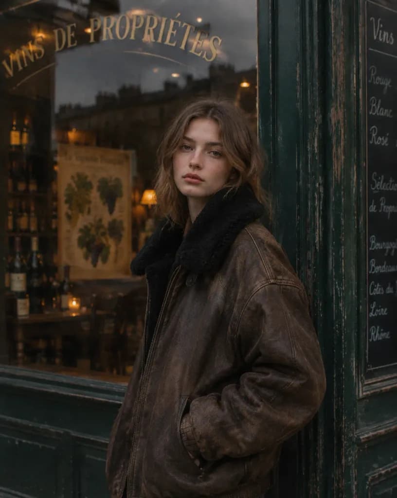 Moody Paris Dusk Editorial Portrait