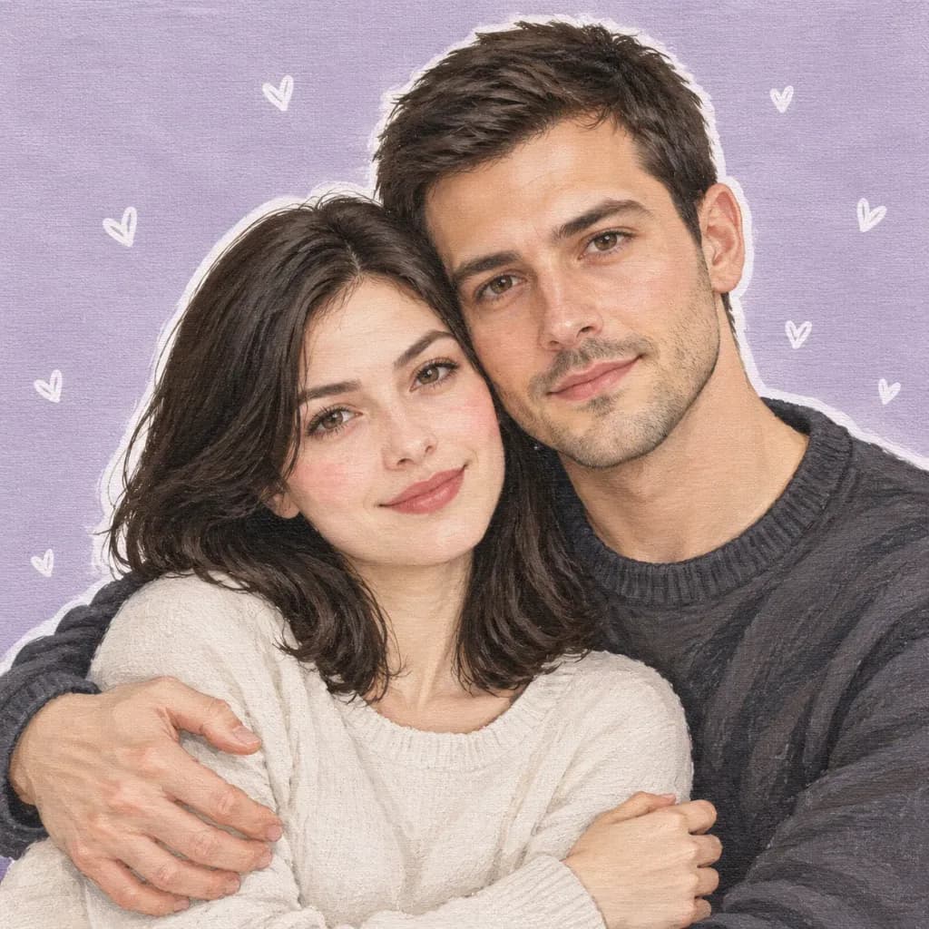 Couple Photo to Canvas Illustration