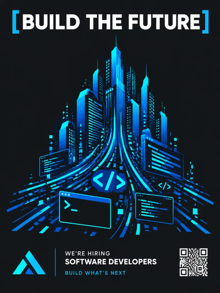 Tech Startup Developer Recruitment Flyer