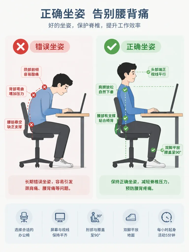 Ergonomic Desk Posture Infographic