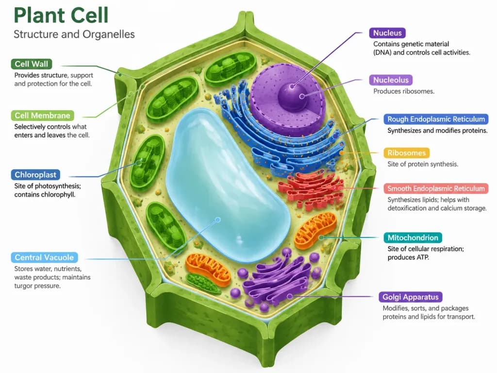 Scientific Plant Cell 3D Cross-Section