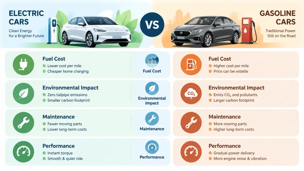 Electric vs Gas Cars Infographic