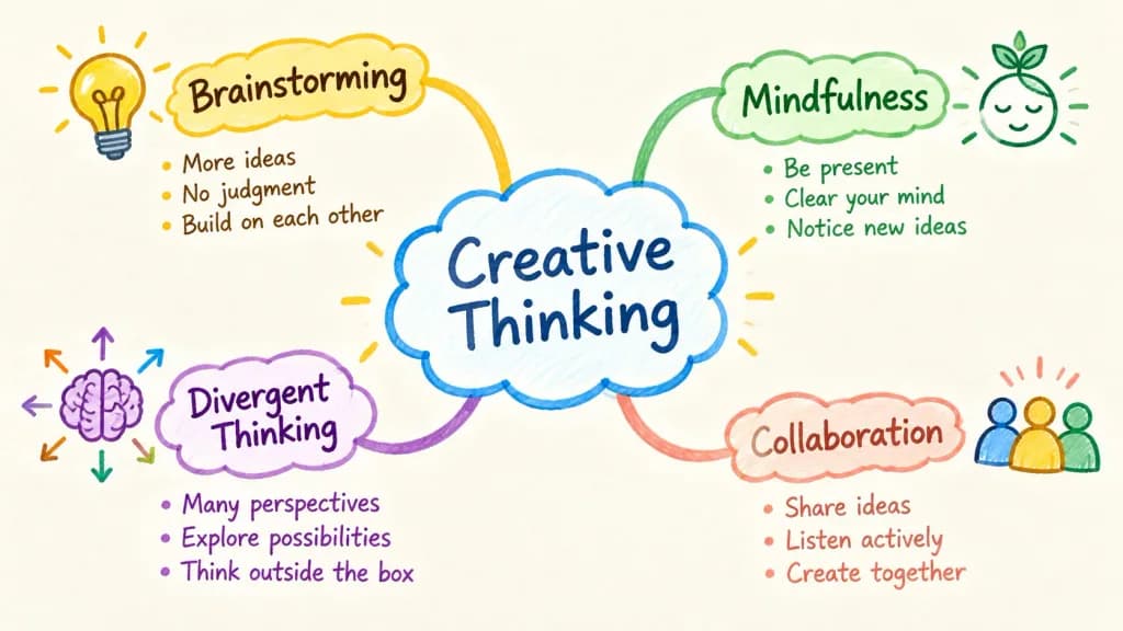 Creative Thinking Colorful Mind Map
