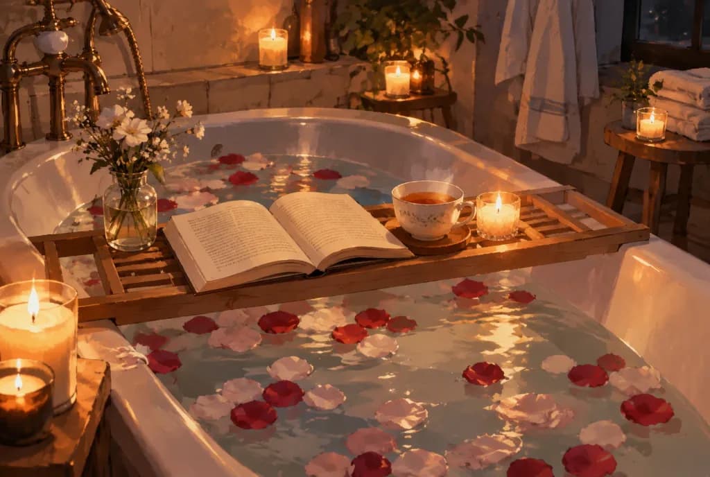 Serene Candlelit Self-Care Bath