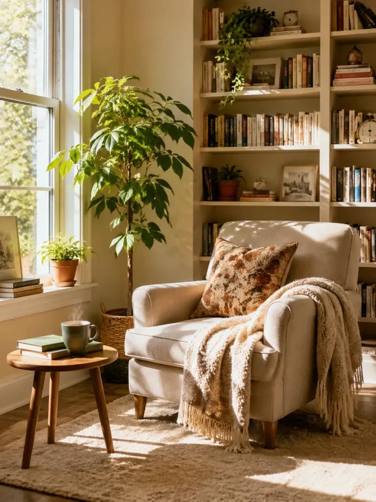 Sunlit Cozy Reading Nook