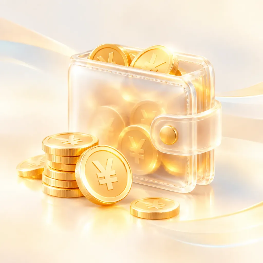 3D Translucent Glass Wallet Icon