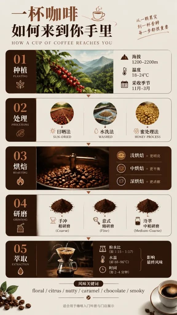 Coffee From Farm to Cup Infographic