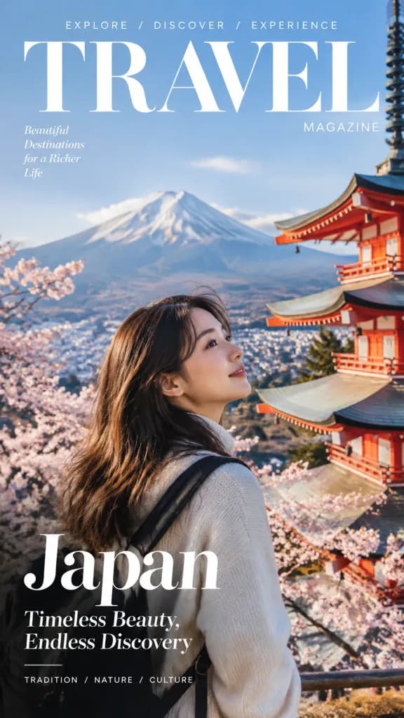 寫真書風格旅遊雜誌封面