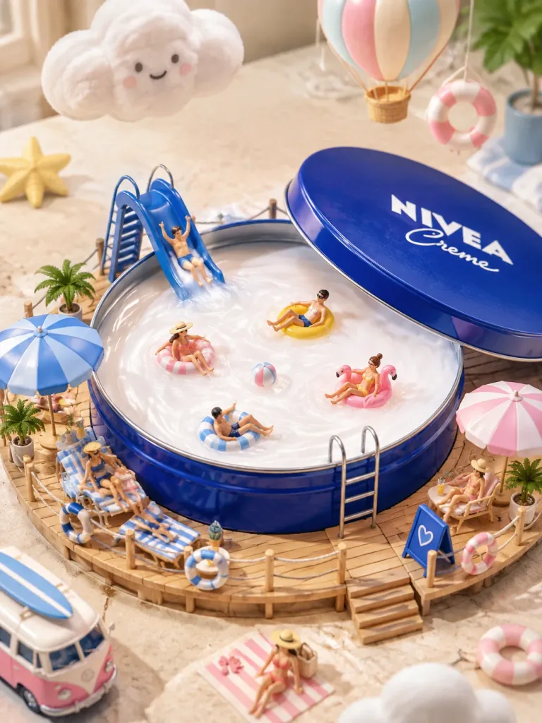 ミニチュア缶プールジオラマ