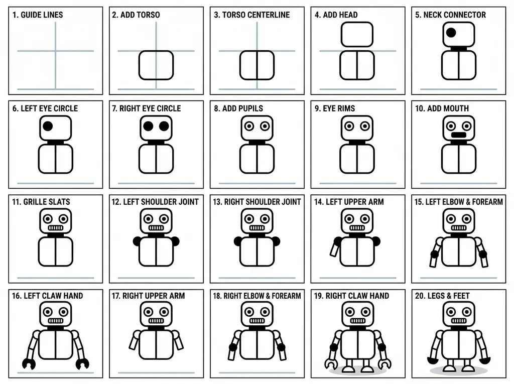 20-step drawing guide: Nano Banana Pro