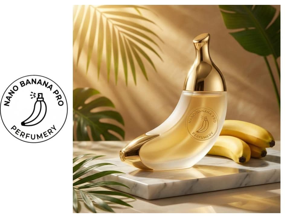 Official Google AI documentation example for Nano Banana Pro showing a perfume product concept