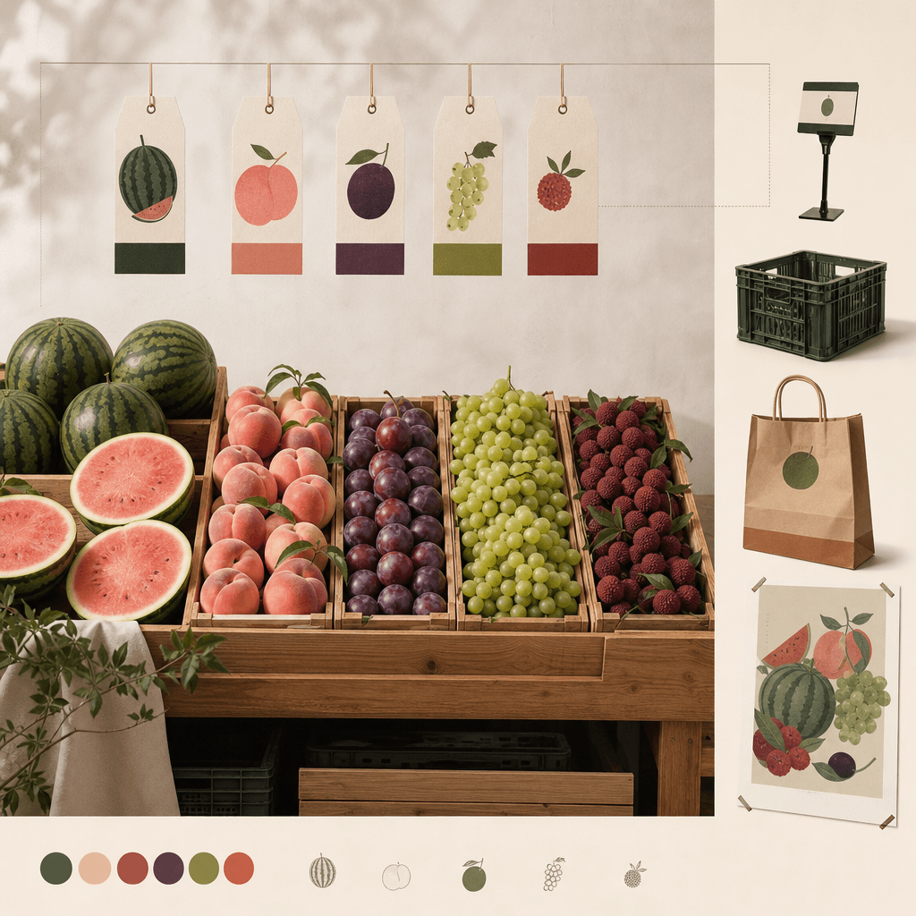 "Visual order for a summer fruit stand"