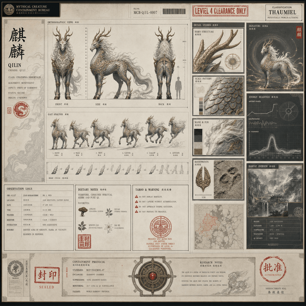 "Mythical Creature Containment Bureau File Page: Kirin"
