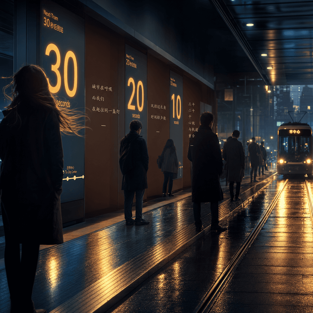 "A visual poem about the 30 seconds before the train arrives"