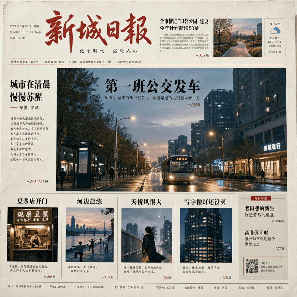 “把一个城市的清晨做成报纸头版”