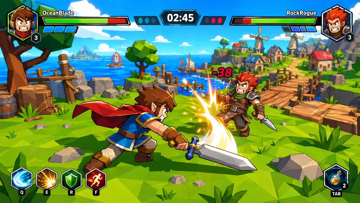 Stylized PVP Battle Screenshot
