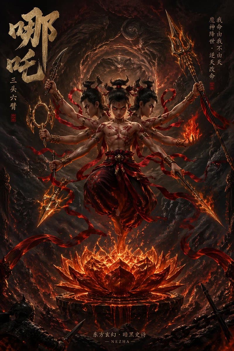Nezha Dark Fantasy Novel Cover