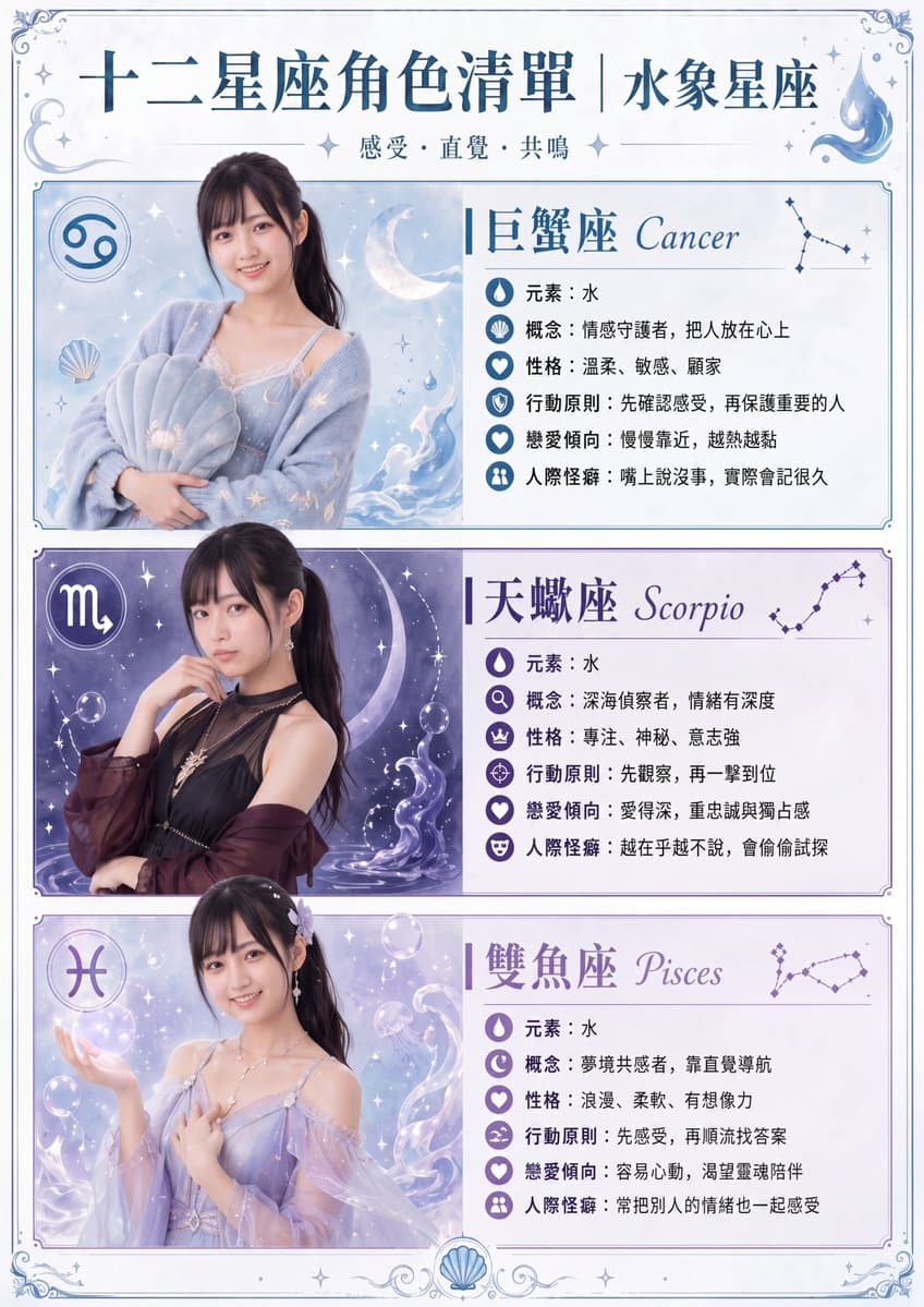 水象星座角色海报