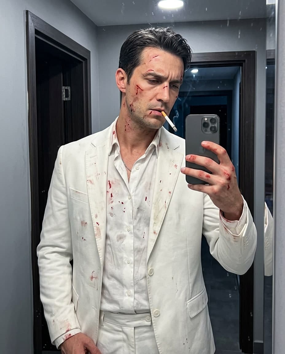 White Suit Mirror