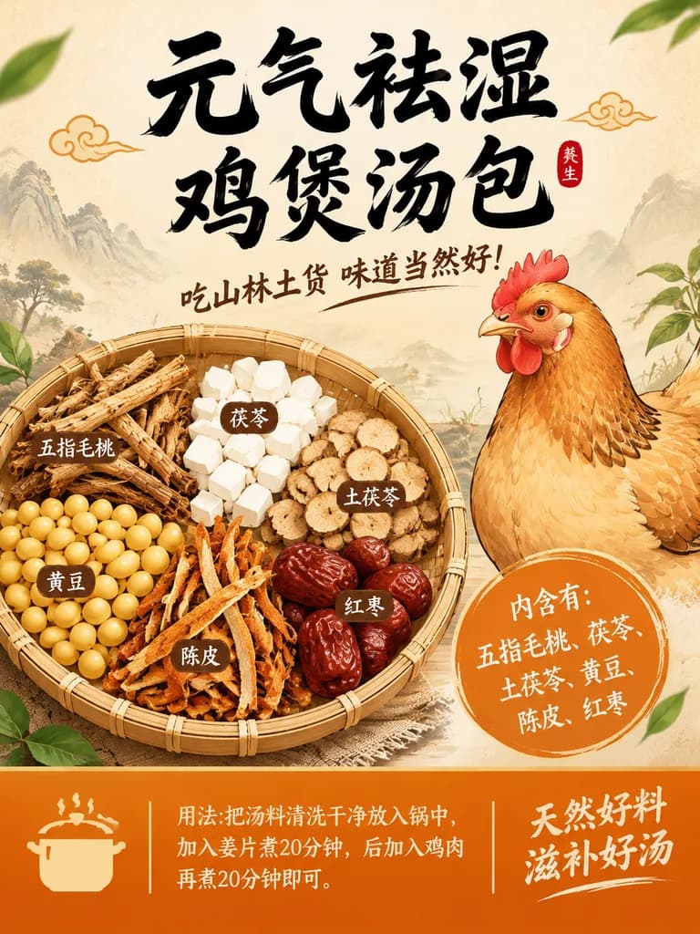 Herbal Chicken Soup Packaging Label