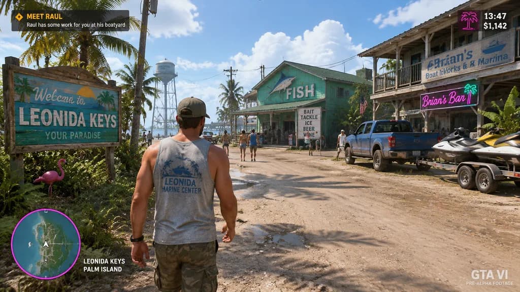Open World Game Screenshot Mockup