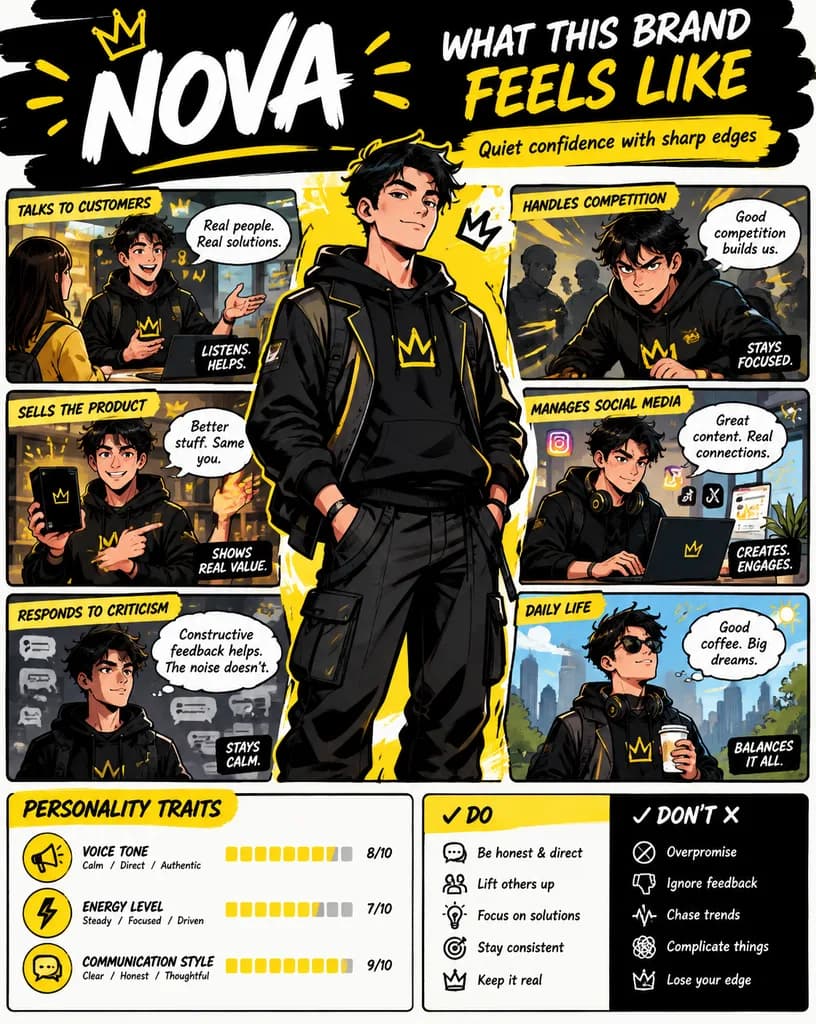 ブランド擬人化コミックインフォグラフィック