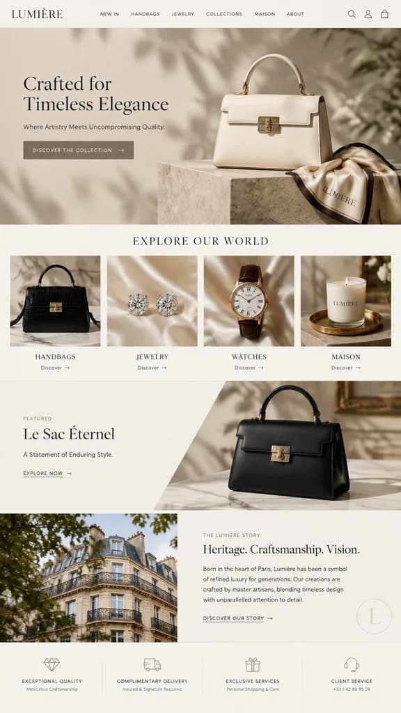Luxury Fashion Landing Page Mockup