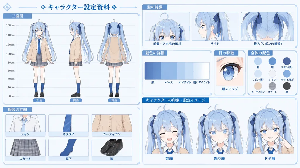 アニメキャラクター設定資料シート