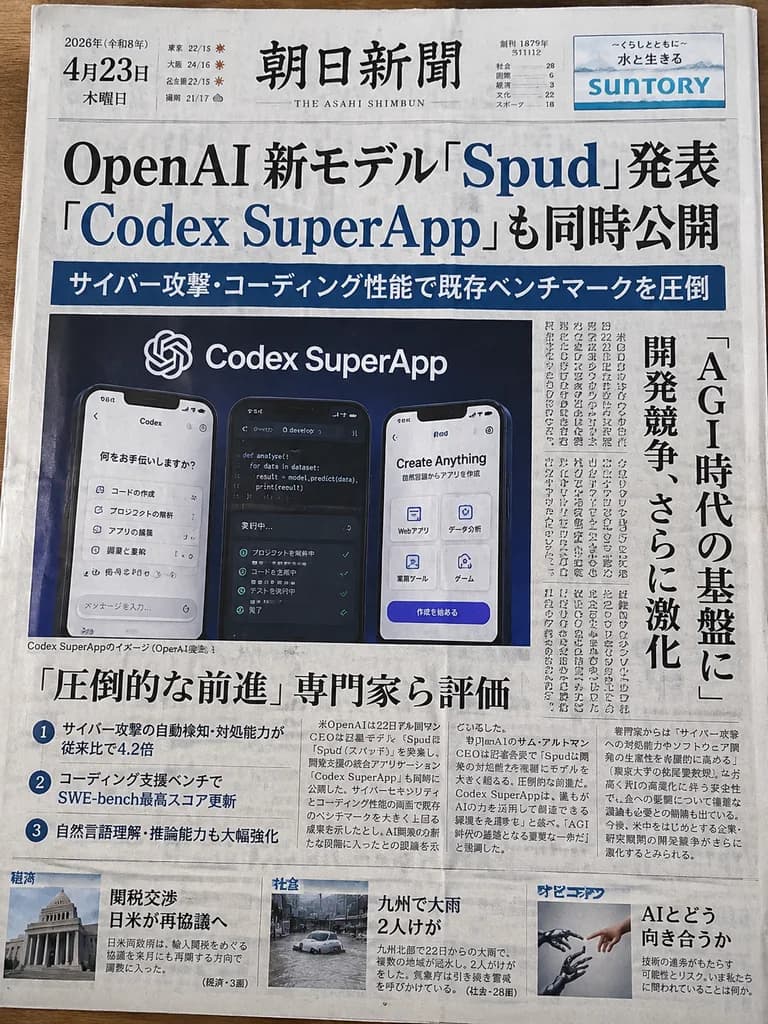 Japanese Broadsheet Newspaper Front Page