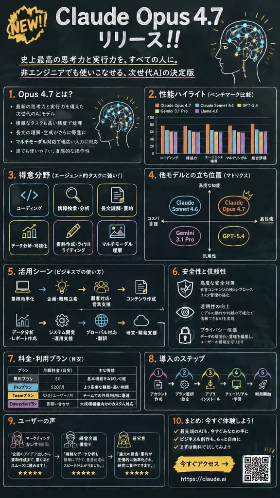 칠판 스타일 AI 제품 출시 인포그래픽