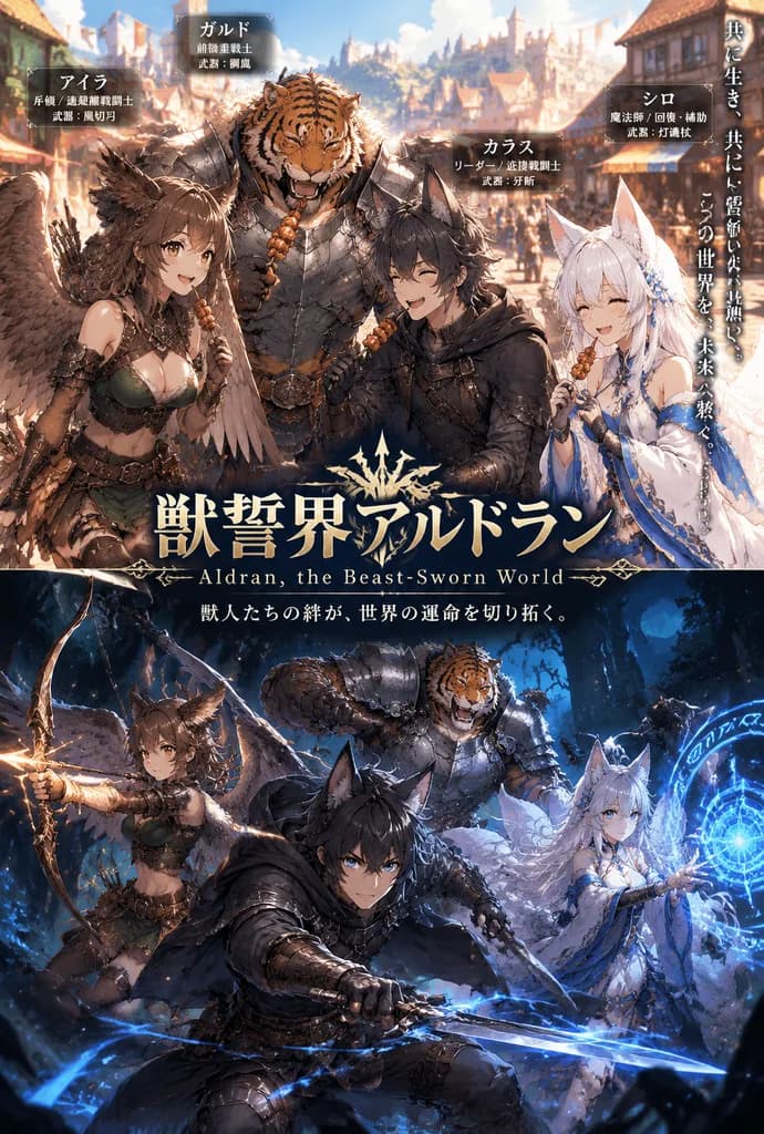 Two-Panel Fantasy RPG Promotional Poster