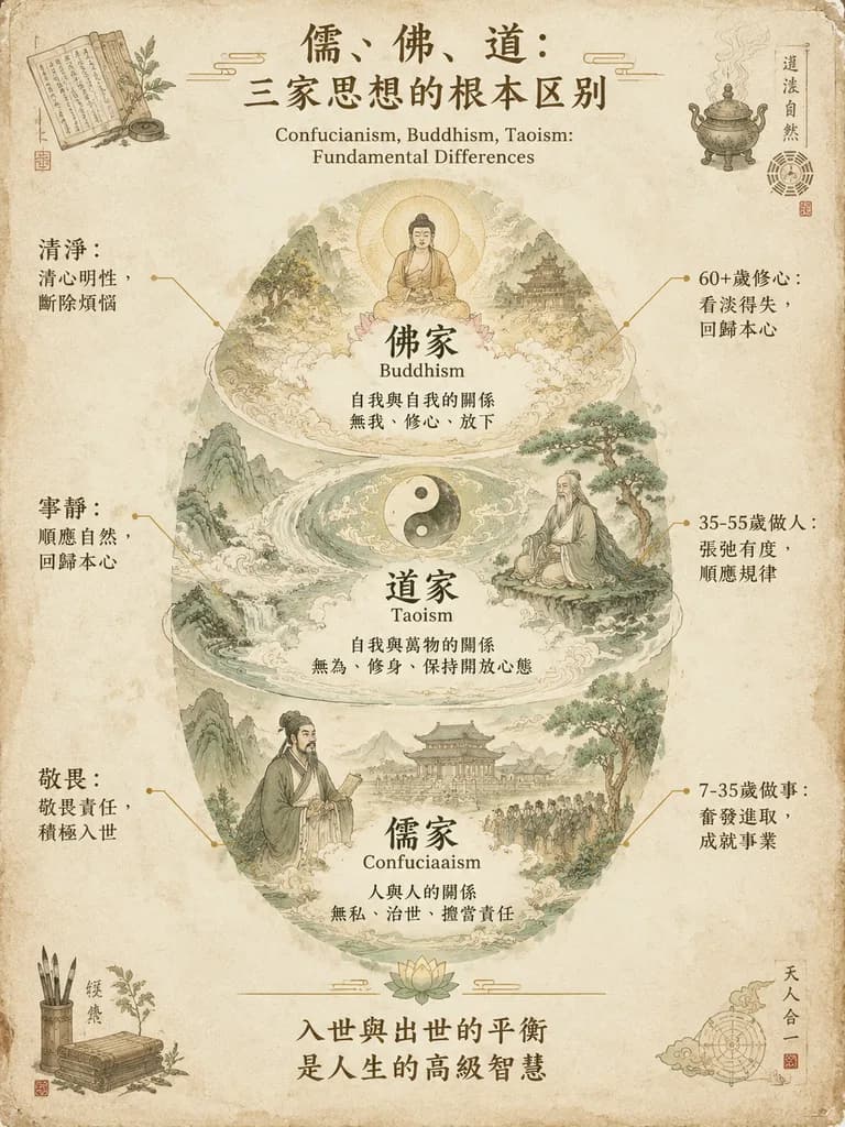 東方哲學概念古籍手稿資訊圖