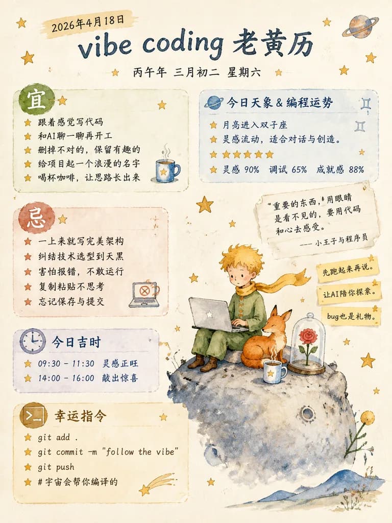 어린 왕자 스타일 개발자 일일 만세력 인포그래픽