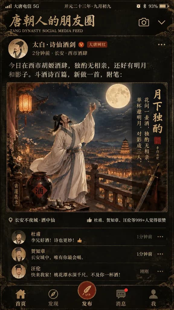 唐代ソーシャルフィード風パロディポスター
